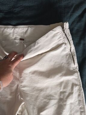 Free People Cream Mid-Rise Crop Pants